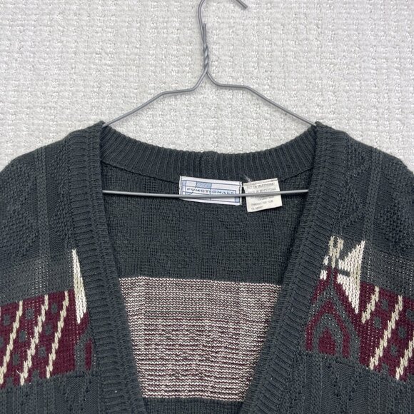 VTG Functionals Cardigan Grandpa Sweater Men XL Colorful Aztec Knit Wool Blend - Picture 6 of 14